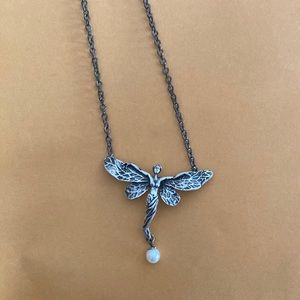 Rise Above Necklace, 24” chain w/2” extender, white pearl. SP